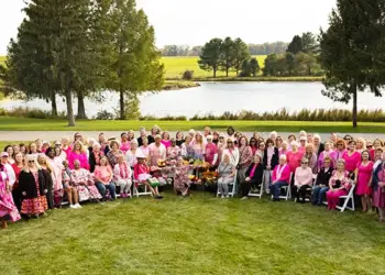 About 100 survivors were honored at Pink Fling presented by Advanced Radiology with Dr. Dona Hobart wrapping her arms around each one.
