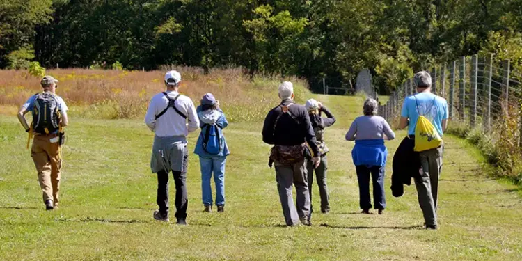 Members of the Carroll County Bird Club go on a birdwatching walk. Photo by Scott Hodgdon.